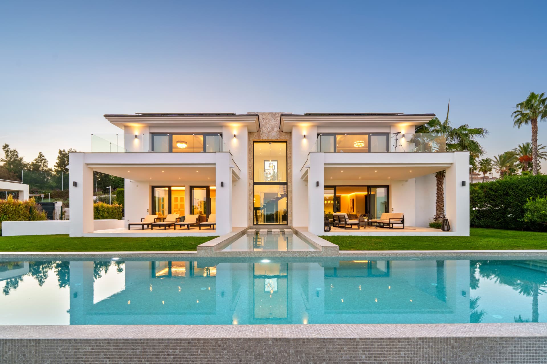 Beautifully staged luxury property for sale in Marbella with garden views